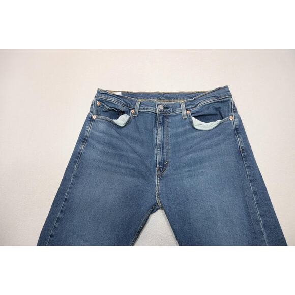 Levi's 505 Regular Fit Straight Stretch Rugged Denim Blue Jeans Mens Sz 38 x 30 - Picture 5 of 11